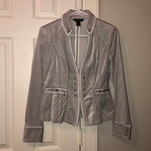 WHBM  silver velvet blazer Size 6